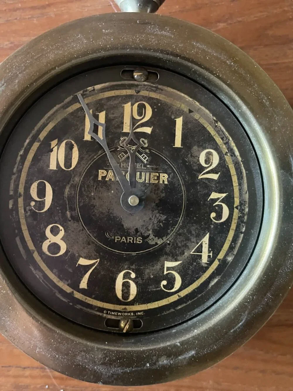 Early 2000 Decorative Battery Operated French Style Hotel Pasquier Wall Clock